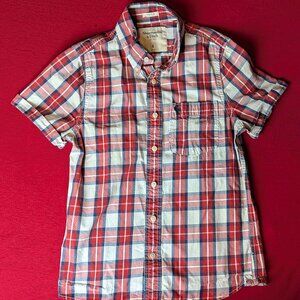 Abercrombie & Fitch Red Plaid Short Sleeve Shirt – Size Small (Muscle Fit)